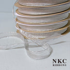 【5/8 Organza Corsage Ribbon】White Silver Line