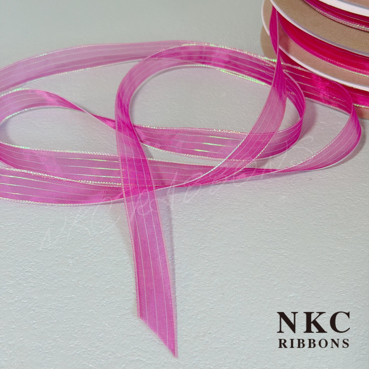 【5/8 Organza Corsage Ribbon】Cyclamen Iridescent