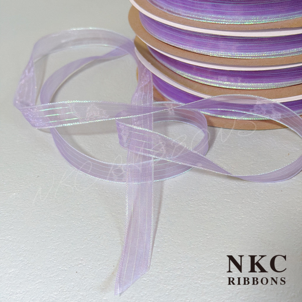 【5/8 Organza Corsage Ribbon】French Lavender Iridescent