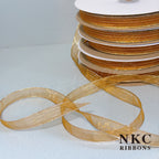 【5/8 Organza Corsage Ribbon】Gold Gold Line