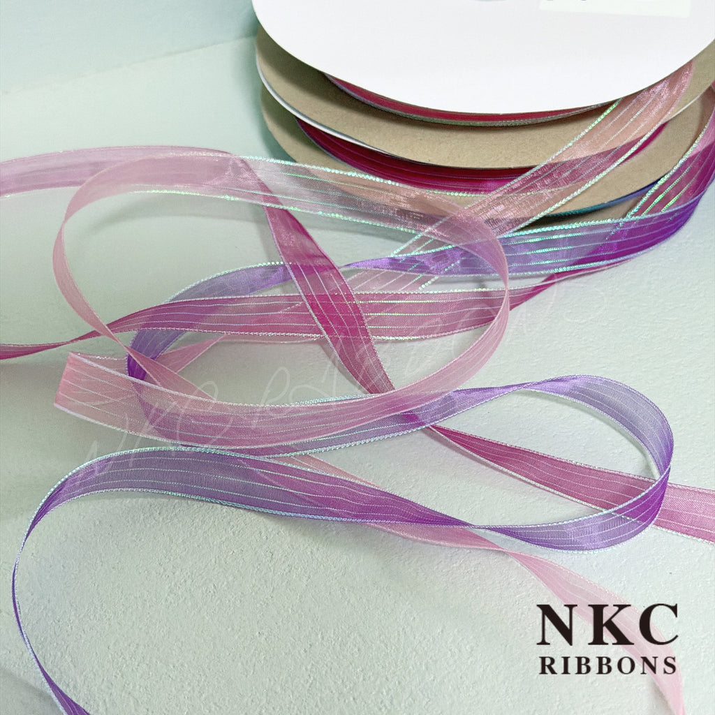 【5/8 Organza Corsage Ribbon】Lilac Iridescent