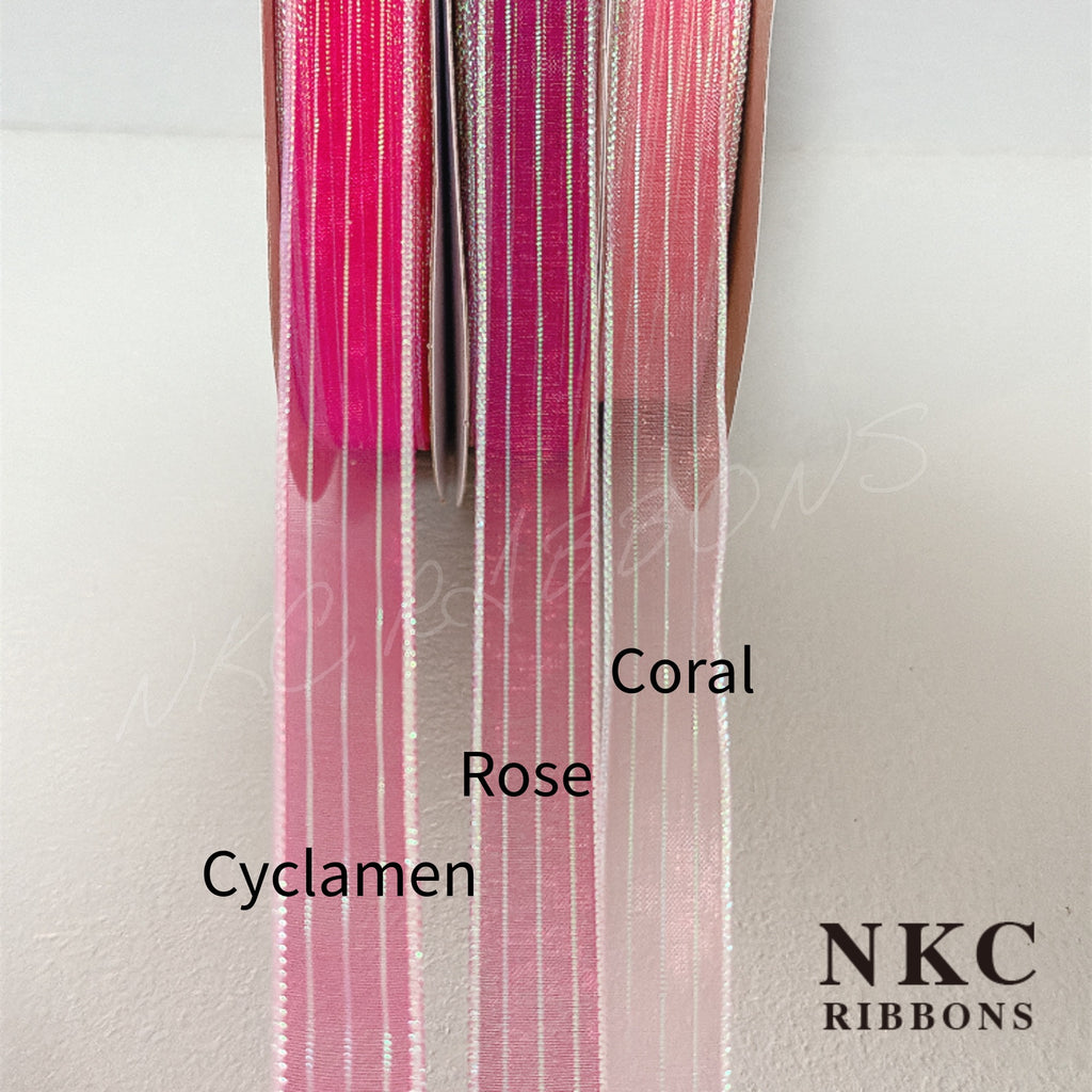 【5/8 Organza Corsage Ribbon】Cyclamen Iridescent