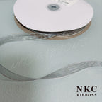 【5/8 Organza Corsage Ribbon】Pewter Silver Line