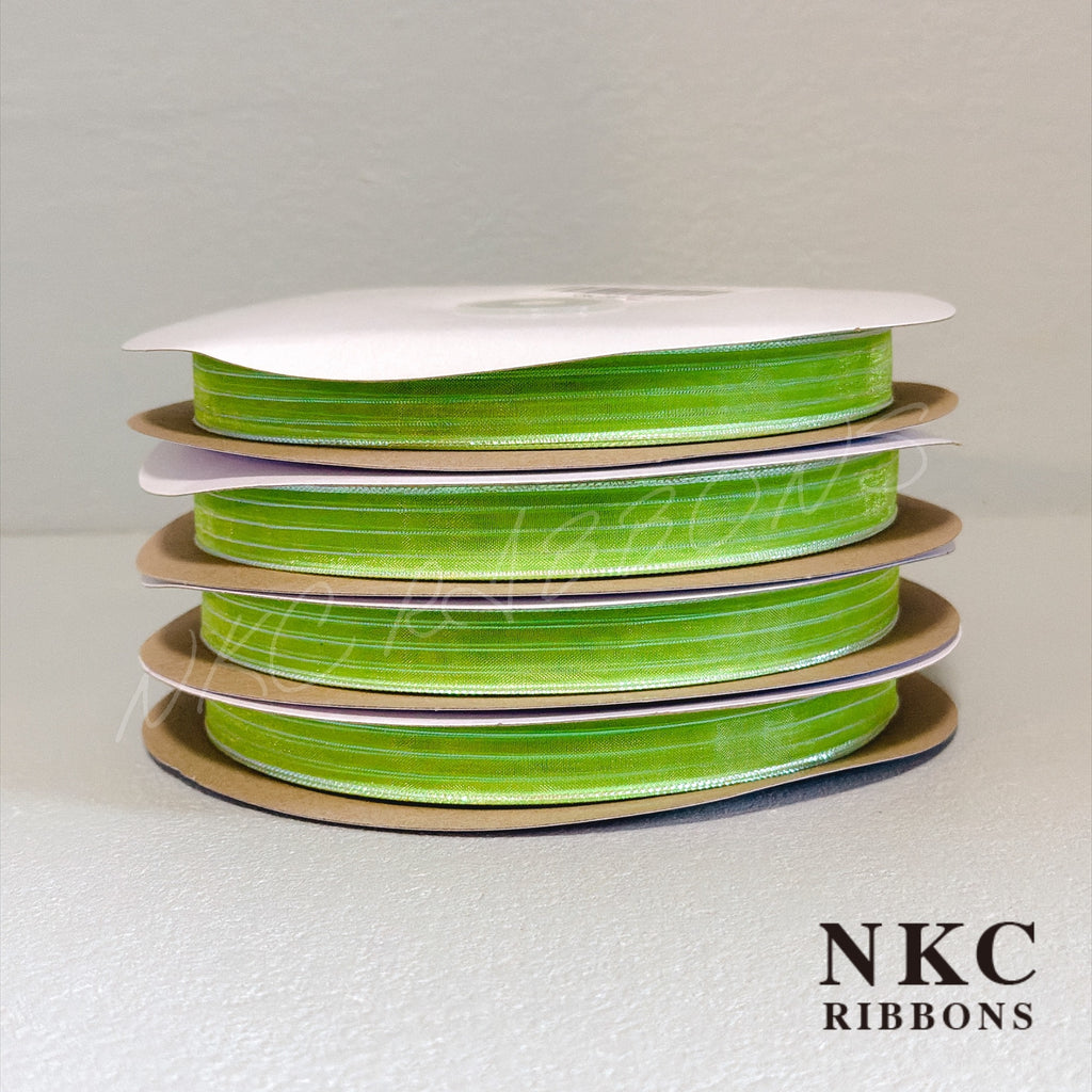 【5/8 Organza Corsage Ribbon】Lime Iridescent
